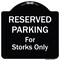 Signmission Designer Series-Reserved Parking For Storks Only Black & White, 18" x 18", BW-1818-9760 A-DES-BW-1818-9760 - alternate 1